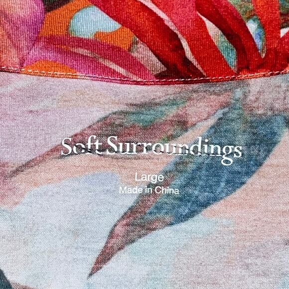 Soft Surroundings Always Lovely Wrap Maxi Dress Fanfare Floral Size Large - Picture 8 of 10